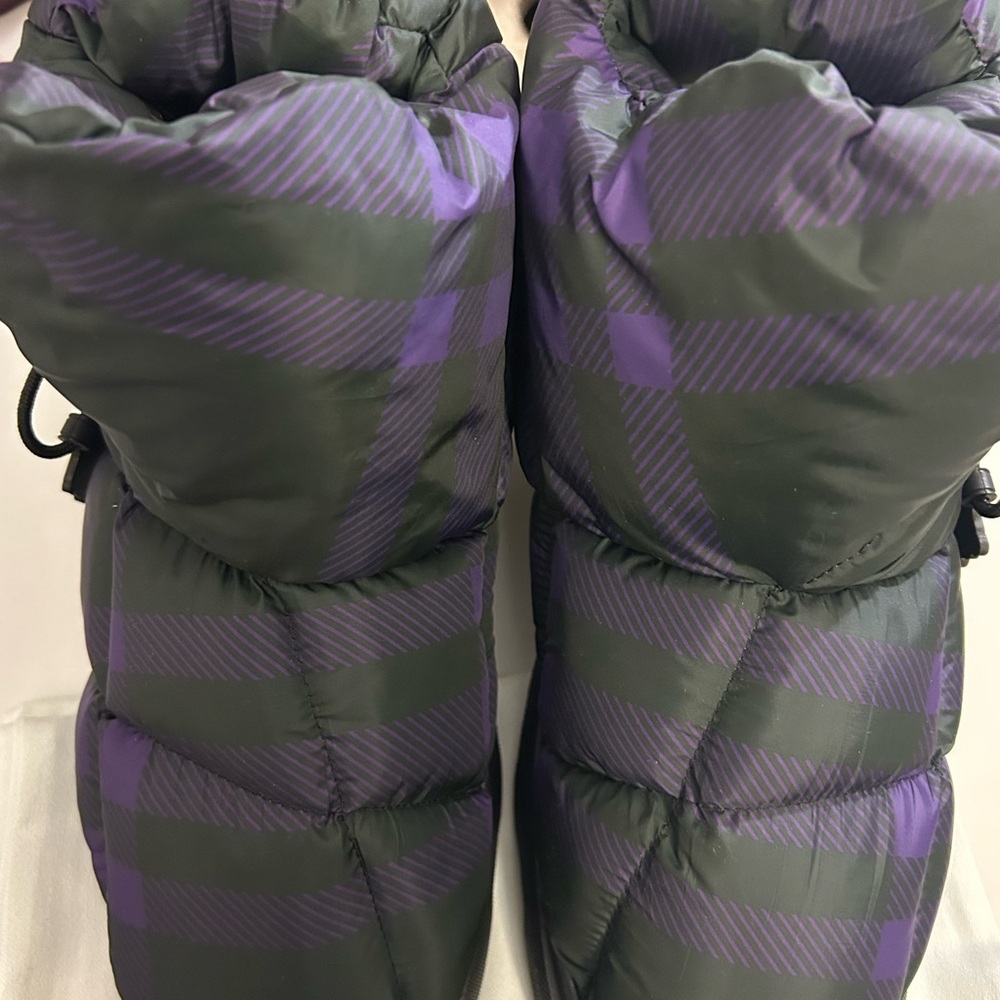 Burberry Purple and Black Plaid Men's Boots